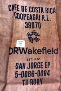 Costa Rican Hessian Coffee Sack 020 Previously Held Green Beans Many Uses 020 - Picture 1 of 3