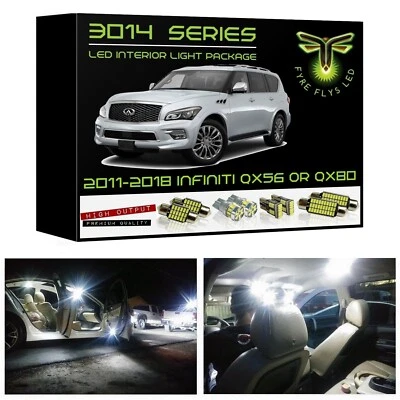 Kit paquete luces interiores LED blancas para Infiniti QX56 QX80 3014 2011-2018+Herramienta Foto 1 de 4
