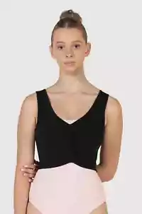 Top corto Bloch Dance para damas suave reunido frontal, Z5205, negro, pequeño Reino Unido 8 - Imagen 1 de 3