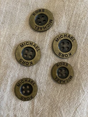 Set Of 5 Michael Kors Gold tone distressed Metal 4 Hole Plus Label - Image 1 of 4