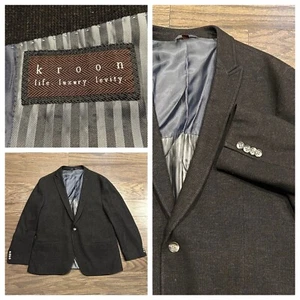Kroon Mens Single Button Blazer Sport Coat Casual Jacket Size 44S Wool Cashmere - Picture 1 of 14