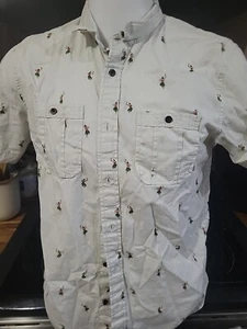 Reef Button Up Shirt Men's Small Short Sleeve Aloha Print Regular Fit LARGE - Picture 1 of 4