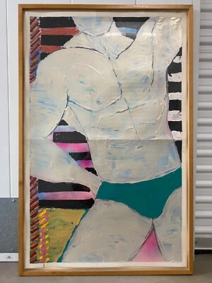 🔥 Pintura de retrato de culturista masculino moderno vintage de Boston, Louis Risoli 1982 Foto 1 de 4