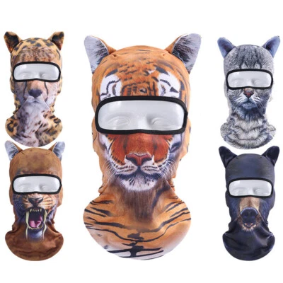 3D Animal Halloween Balaclava Tiger Dog Face Mask Sun UV Protection Face Cover - Image 1 of 4