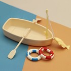 Dollhouse Fishing Boat Swimming Ring Set Modern Miniature Dollhouse Accessories