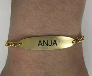 Fine Bracelet Anja Gold Plated Gold Name Bracelet Gift - Picture 1 of 3