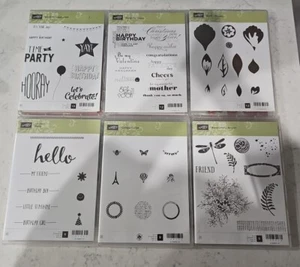 Stampin Up Lot of 6 Collage Curious, Hello, Confetti Celeb, Build A Blossom Etc - Picture 1 of 16