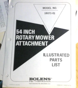 Bolens 54 Drehmäheraufsatz Modell-Nr. 1807-01 illustrierte Stückliste - Bild 1 von 2