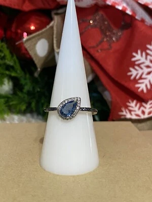 Anillo Bomb Party RBP5280 “Vacaciones Atrasadas” Azul Circón Espinela Circonita Circonita Circonita Talla 9 Nuevo con Etiquetas Foto 1 de 4