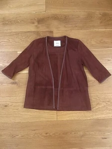 Ladies Mango burgundy suede soft jacket genuine leather size Eur XS New - Picture 1 of 6