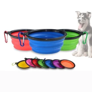 Collapsible Dog Bowl Folding Travel Pet Food Feeder Water Portable Dish 350ml - Picture 1 of 11