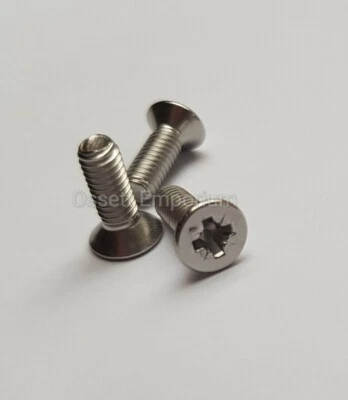 OSSETTEMPORIUM M3 - M4 POZI COUNTERSUNK MACHINE SCREWS A4 STAINLESS POZIDRIVE CSK DIN965