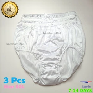 x3 Vintage Women Men High Waisted Underwear White Color Briefs Panties Plus Size - Picture 1 of 6