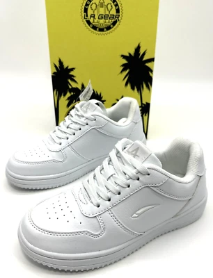 LA Gear Zapatos Mujer Talla 5.5 Blanco Parte Superior Baja Años 80 90 Tenis Damas Foto 1 de 4