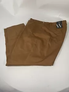 Worthington Womens Trousers Camel Dress Pants Slim Ankle Mid Rise Flat Front 14 - Picture 1 of 12