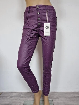 Karostar: Damen Boyfriend Baggy Hose Leder-Optik 5Farben Knopfleiste Gr. 38 - 48 - Bild 1 von 4