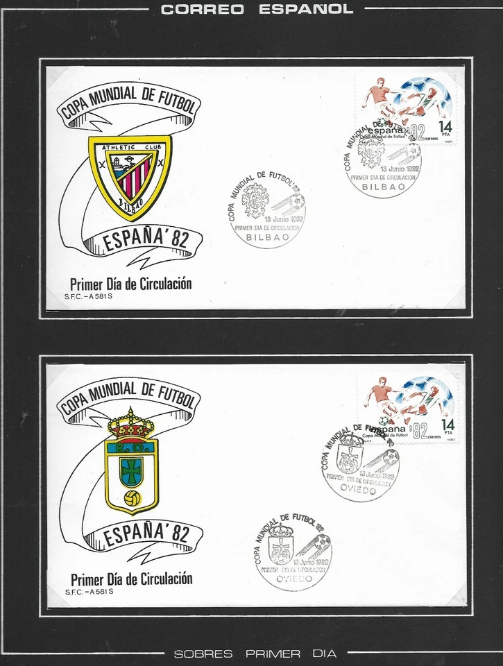 Mundial Futbol España 82 Sobres 1º Día Bilbao Oviedo año 1982 (ER-438) - Imagen 1 de 1
