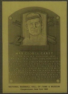 MAX GEORGE CAREY Pirates Dodgers HOF METALLIC PLAQUE CARD ~1 of 1000 issued~ - Picture 1 of 2