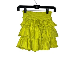 Gap Skirt Girls Sz 10 Yellow A Line Ruffle Cotton Pull On Casual Solid Boho Kids - Picture 1 of 10