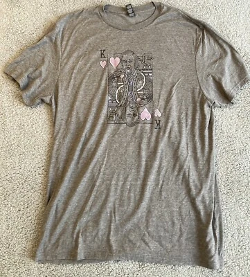 King of Memes DiCaprio Hearts Card Vegas Sahara Casino Men’s Gray Tee Size XL - Image 1 of 4