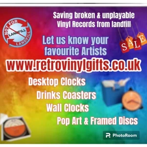 Pop / Hard Rock DRINKS COASTERS - Upcycled SINGLES Original Vinyl Record List 1 - Picture 1 of 993