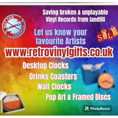 Pop / Hard Rock DRINKS COASTERS - Upcycled SINGLES Original Vinyl Record List  1 - Image 1 of 4