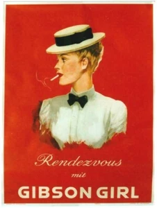 Póster Original Vintage GIBSON CHICA MANOLI CIGARRILLOS ALEMANIA c.1952 - Imagen 1 de 2