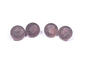 Moneda antigua gemelos moneda de tres peniques 1913 plata esterlina George V 6,3 g - Imagen 1 de 4