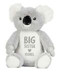Personalised Name Big Sister Grey Koala Bear Plush Cuddly Toy - Girls Gift Baby
