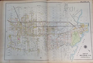1907 CANARSIE BROOKLYN, NY EAST 84TH-E 103RD ST & FOSTER AVE-DENTON AV ATLAS KARTE - Bild 1 von 4