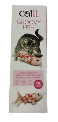 Catit Groovy Fish Interactive Cat Toy with Catnip - Pink - Image 1 of 4