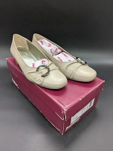 Hotter Comfort Concept Engage Beige Leather Slip On Shoes Size UK 4 EU 37 US 6 - Picture 1 of 9