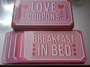 Clearance! Valentines Day Love Coupons 24 Coupons For Couples New - Picture 1 of 6