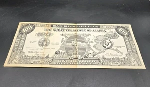 1954 Vintage Alaska Territory Zertifikat Souvenir Mount McKinley Aurora Borealis - Bild 1 von 9