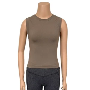 Camiseta sin mangas sin costuras Athleta Renew talla S nueva $45 marrón pirita ajustada talla XS - Imagen 1 de 7