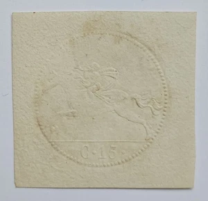 SARDINIA RARE 1820 15c CAVALINI Cut-Out (€20,000 on Folded Letter Sheet) Sa4 - Picture 1 of 4