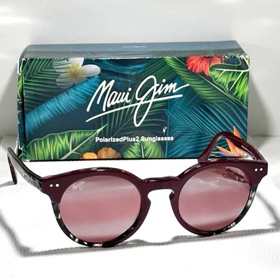 Maui Jim UPSIDE DOWN FALLS 勃艮第玳色偏光玫瑰玻璃太阳镜 R861-07 — 第 1/4 张图片
