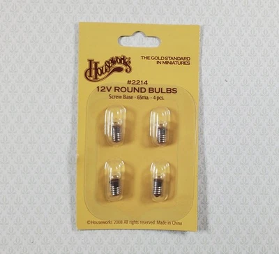 Juego de 4 miniaturas con base de tornillo bombilla de guisante bombilla de repuesto para casa de muñecas de 12 voltios Foto 1 de 3