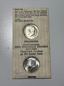 Juego de monedas llamativas de medio dólar Kennedy 1964 P&D casa ordenada - Imagen 1 de 8