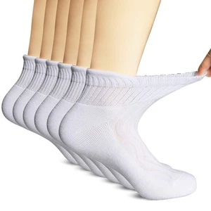 +MD Diabetic Socks for Men Women-6 Pairs Ankle Non-Binding Extra Wide, Seamle... - Picture 1 of 6
