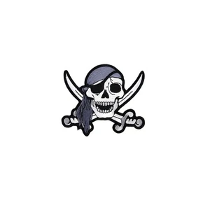 Bordado Pirata Calavera Espadas Motociclista Chaleco Parche Hierro Coser Apliques Jolly Roger - Imagen 1 de 1