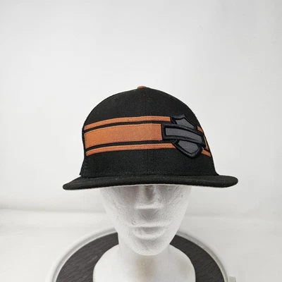 Gorra Harley-Davidson Snap Back para hombre talla única negra naranja camionero New Era Foto 1 de 4