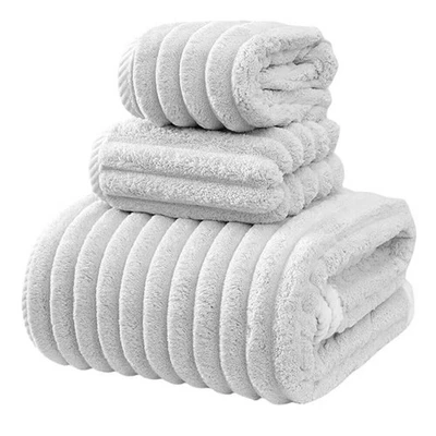 Conjunto - 3 peças toalhas de banho de lã doce super macias absorventes quadradas - Imagem 1 de 4