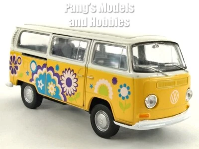 VW 1967 T2 Type 2 Bus 1/38 Scale Diecast Model by Welly - Yellow - Image 1 of 4