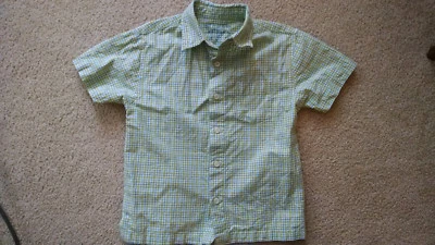 Аризона мальчика с короткими рукавами рубашка на пуговицах, зеленый/синий клетку, размер M - Изображение 1 из 4