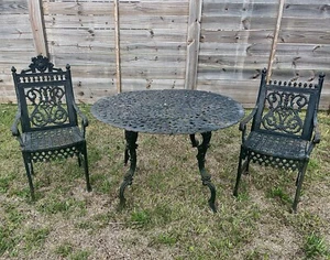 Peter Timmes 1890 Vintage Cast Iron Patio Furniture Table Chairs Fleming Estate - Picture 1 of 18