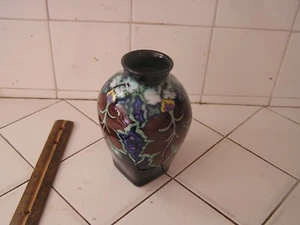 Antique Colorful Beautiful Gouda Pottery Vase Regina Cordoba - Picture 1 of 12