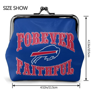 Leather Coin Purse Change Purse "forever Faithful" Ladies Buffalo Bills Wallet