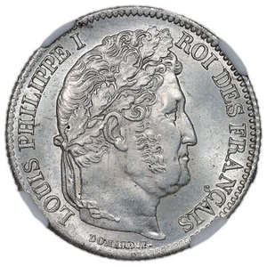 Coin France - Louis Philippe - 1 Franc - 1836 A Paris - NGC MS 64 - Picture 1 of 2