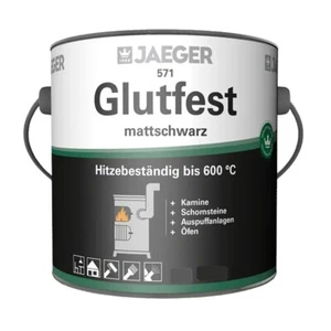 (ab 106,53€/L) Jaeger Glutfest 571 Hitzelack beständig bis 600°C mattschwarz - Bild 1 von 1